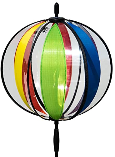 CIM Kugel Windspiel - Magic Crystal Rainbow - UV-beständig und wetterfest - Kugel: Ø25cm, Gesamthöhe: 100cm - inkl. Standstab X Bodendübel und Aufhängung