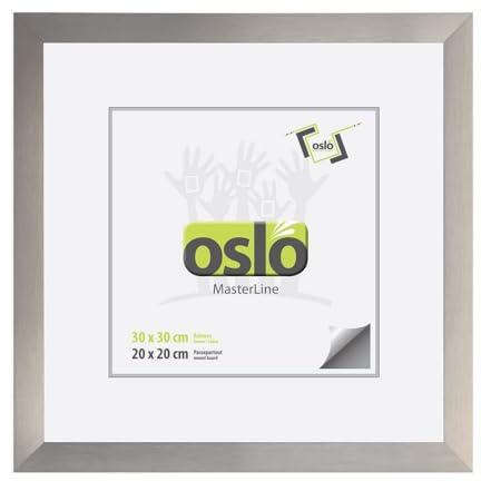 OSLO MasterLine Bilderrahmen 30 x 30 quadratisch champagner (gold silber) Aluminium, Echt-Glas Alu-rahmen