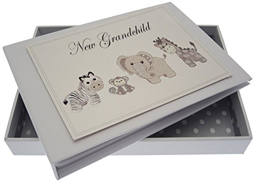 White Cotton Cards Kleines Fotoalbum für Enkelkind, silberfarben