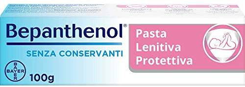 Bepanthenol Pasta Lenitiva Neonato Protettiva, Pasta Cambio Pannolino con Pantenolo che Idrata e Rigenera la pelle, Crema per Bambini Irritazione Pannolino Senza Conservanti, Profumi e Coloranti 100 g