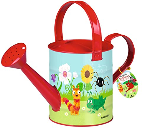 Krabbelkäfer Gießkanne – Gartengerät mit 1,5 Liter Fassungsvermögen, Kleine Gießkanne für Kinder in buntem Design, 1 Stück