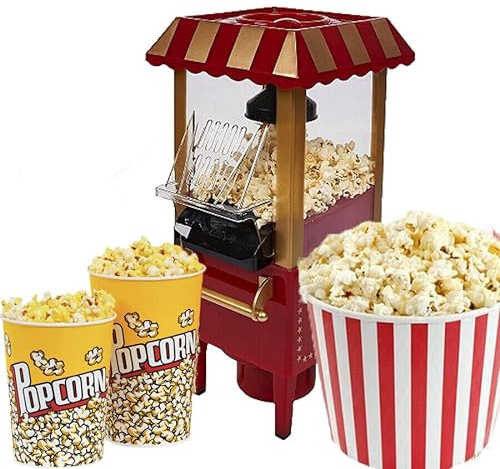 Carnival electric hot air popcorn maker fat free 30's retro style, Popcorn Maker 1200W Machine,