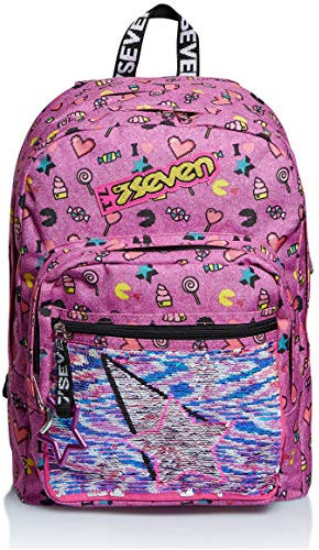 Zaino Outsize SEVEN - STARRY RAINBOW, Rosa, Doppio Scomparto