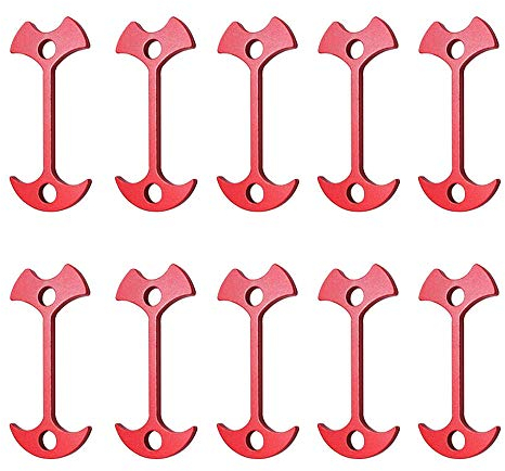 YONII 10 Stücke Ultraleichte Aluminium-Legierung Stahl Cable Guyline Kabel Versteller, Fischknochen-Förmigen Zelt-Markise, Zelt-Spanner Seil Versteller