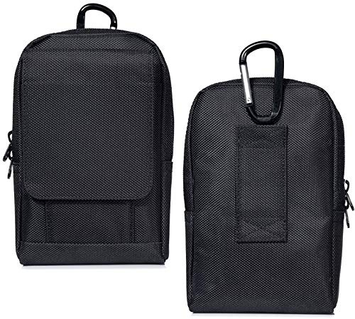 Handy Gürteltasche Herren Schwarz, Handytasche mit Gütelclip, 7 Wasserdicht Nylon Herren Vertikale Handy Hüftentaschen Schutzhülle Gürtel Tasche Camping Wandern Geldbörse mit Karabiner Gürtelschlaufe