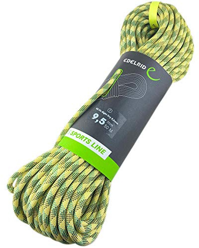 Edelrid On Sight Dry Climbing Rope 9.5 mm (Dynamic Single Rope, Impregnated), Colour: Snow Yellow, Size: 40 Metres