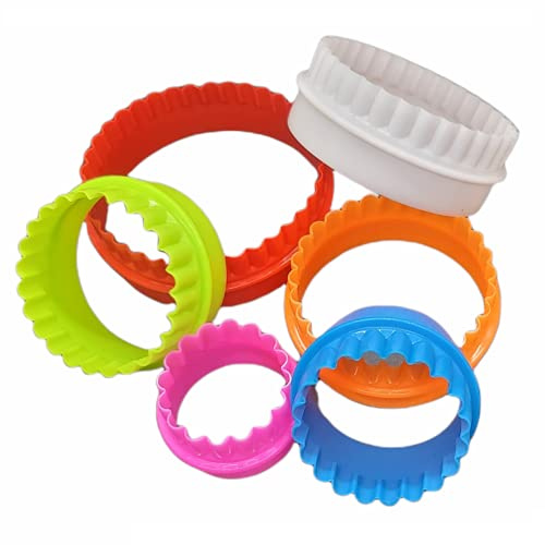 Handy Housewares 6pc Scalloped Biscuit/Cookie Dough Cutter Set, Round & Flower Edged, Dishwasher Safe, Plastic