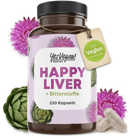 Mariendistel Artischocke Löwenzahn Cholin Komplex mit Bitterstoffen (220 Kapseln) Mariendistel Hochdosiert 80% Silymarin - mit Cholin für normale Leberfunktion