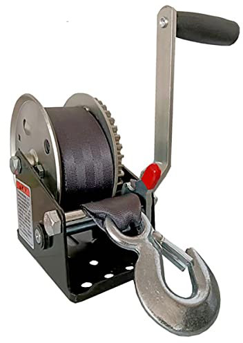 SATUREY Winches Manuales para Remolque De Botes, Cabrestante Mano Pesada 2000 LB con Cable Y Freno para La Carga Remolque Barco Carga ATV,A12,1200lbs
