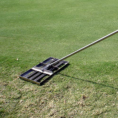 Rasenrechen, Rasennivellierungsrechen, Bodenrasenausgleichswerkzeug, mit 43-Zoll-Griff, Nivellieren von Rasen/Sand/Erde für Gartengolf, für Bodenschmutz-Sand-Top-Dressing