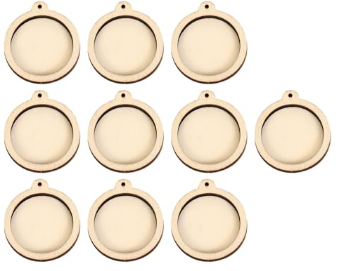 Amagogo 10 x Mini-Stickrahmen aus Holz, Ringe, Präsentationsrahmen, DIY-Werkzeug aus Holz für Heimdekoration, Charm-Anhänger, DIY-Rahmen, Basteln, Halsketten, RUNDEN
