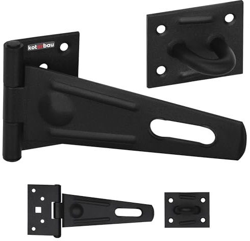 KOTARBAU® Überfalle 150 x 45 mm Riegelschloss Pulverbeschichteter Stahl Schwarz Haspe Sicherheitsüberfalle Torriegel Schlossriegel Gartentor Riegel Türriegel Abschließbar Verriegelung