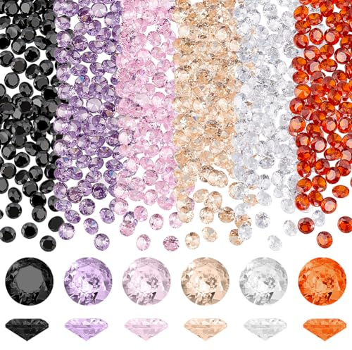 PH PandaHall 120st 6 färger Kubisk Zirkonia, 5mm Facetterade CZ-stenar av kvalitet A Små cabochoner av zirkonstenar för armband örhängen