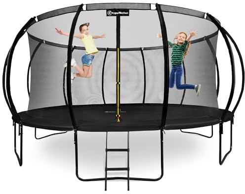 Hypermotion Cama Elastica Niños Exterior hasta 150 kg - Trampolín de Jardín 244/305/366/430/487 cm Trampolines para Niños con Red de Seguridad - De Cecado Rápido y Resistente al Agua