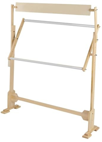 Large Size Embroidery Stand, 5 Height Adjustment 360 Degrees Rotating Cross Stitch Floor Stand Wooden Embroidery Frame