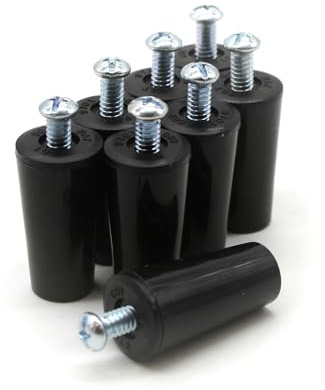 DOJA Barcellona | Fermi per Tapparelle | Confezione da 8 | Ferma Tapparelle Nero | Fermi di Arresto | 60 mm | PVC | Fermi per Tapparelle Avvolgibili | Accessori Pezzi di Ricambio per Avvolgibile