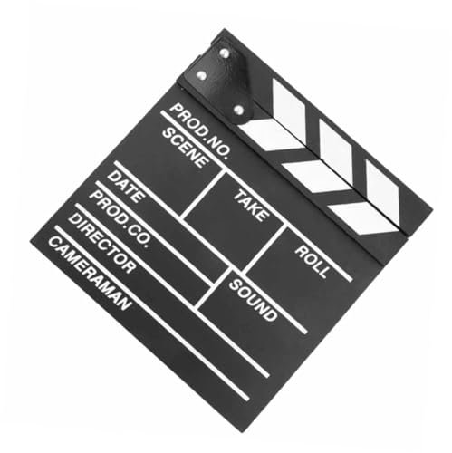 SHOWERORO Clap De Cinéma En Bois Accessoire Photo Idéal Pour Les Jeux De Rôle Le Cinéma Pour Garçons Filles
