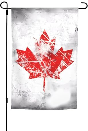 Bandiera del Canada retrò da giardino, 30,5 x 45,7 cm. Decorazione per esterni luminosa su entrambi i lati porta un po' di divertimento al tuo giardino.