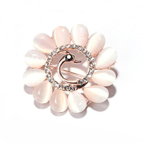 Pfau Broschen Opal Blume Broschen Pins Kristall Strass Abzeichen Schal Schnalle Für Frauen Kleid Party Schmuck