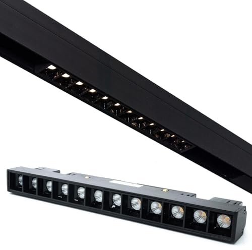 Planetitaly Faretto track binario magnetico LED 12W CCT da 3000K a 6400K barra lineare SPOT 48V per interni luci vetrina negozio ufficio cucina luce dimmerabile