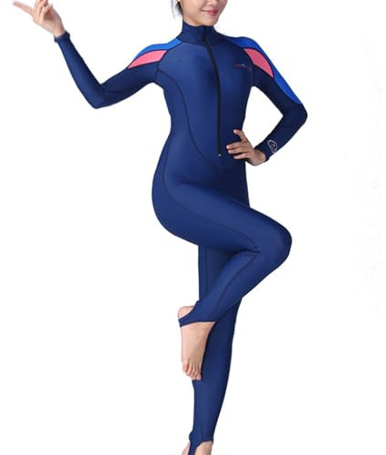 KIXZSAZ Mute Muta da Surf Costumi da Bagno Muta da Sub con Cerniera Frontale per Medusa Corpo Intero per Immersioni Snorkeling Surf Nuoto, Donne, l