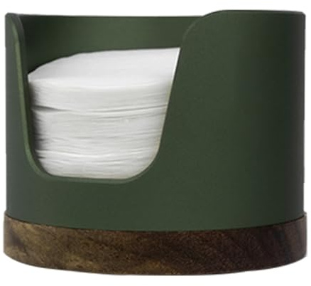Contexte De Filtre À Café - Récipient Rond Portable, Organisateur De Café Comppact | Vintage Farmhouse Filter Storage Bin Avec Couvercle, Distributeur En Bois À L'épreuve De La Poussière,