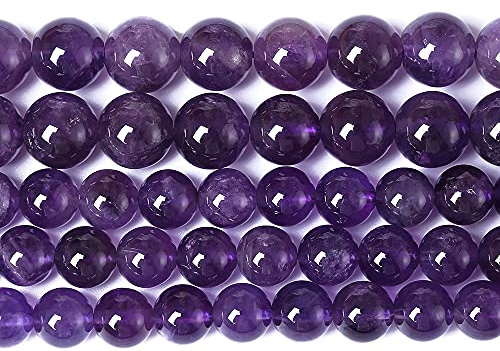 8 mm, 45 pezzi, ametista naturale, AAAAA, perle di quarzo viola, pietre rotonde per la creazione di gioielli, fai da te, collana e orecchini