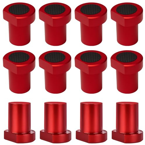 BOYIFEIJIE 12 Stück Aluminiumlegierung Bankhaken Bank - Bench Dogs für 20mm Hundelöcher - Universelle Spannbacken & Hobelbank-Zubehör - Für Werkbänke & Holzbearbeitung - Robuste Klemmen in Rot