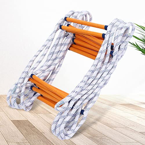 XNXYSMKJ Fire Escape Ladder,Fire Escape Ladder Portable Safety Ladder Emergency Escape Ladder w/Rungs,Emergency Fire Escape Ladder,w/Hooks (18M/59.1FT)