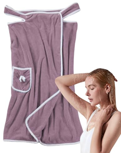 Toalla envolvente para mujer, bata de baño de forro polar coral