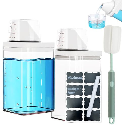 Contenitore per detersivo, 2 unità di detersivo in polvere, distributore di detersivo da 1100 ml, scatola di stoccaggio per detersivo trasparente, scatola per detersivo in polvere, dosatore di