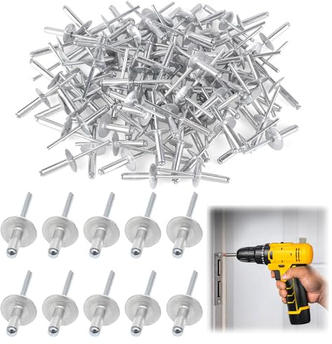 125 rivetti ciechi in acciaio inox, 4,8 x 16 x 16 mm, set di rivetti ciechi, testa a cupola, rivetti ciechi, 4,8 mm, rivetti robusti per mobili e lamiere, attrezzature meccaniche industriali