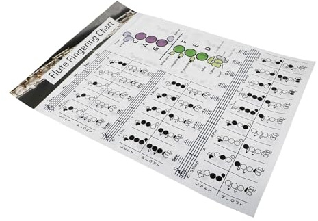 Flötenchart Diagramm für Anfänger als Lernleitfaden | Großes Übungsblatt, Beschichtetes Papier, Nützliche Übersicht für Flötenanfänger und Tägliches Lernen