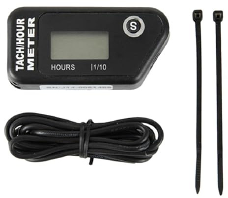 Hipzeepo Contaore per Motocicletta, Contaore Digitale LCD Induttivo, Accumulatore per Moto, ATV, Tosaerba, Camion, Barca