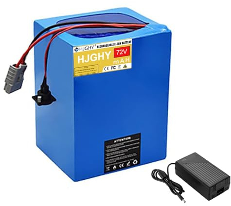 HJGHY 72v 20ah, Batería de Litio Recargable de 72 V, 20 Ah, 30 Ah y 40 Ah con Cargador de 84 V y 2 A para Motocicleta eléctrica, Triciclo, Carrito de Golf de 0 a 3000 W.