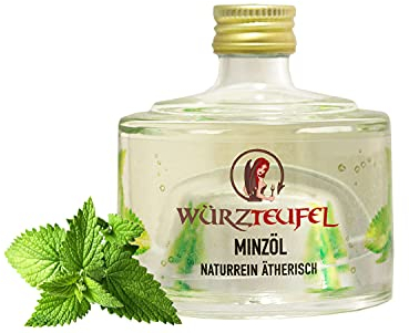 Minzöl, naturreines, ätherisches Öl der Gartenminze. Flasche 40 ml.