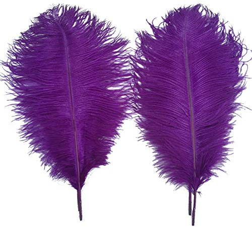 Sowder 5pcs Ostrich Feathers 16-18inch(40-45cm) Home Wedding Decoration(Purple)