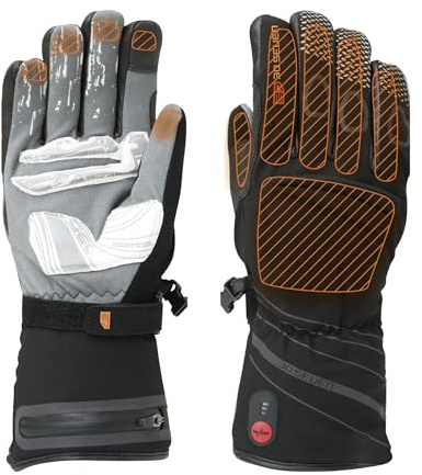 30seven Beheizte Fahrradhandschuhe, elektronische Heizhandschuhe, wasserfeste & Winddichte Outdoor-Bekleidung, für Damen, Herren & Kinder, schwarz in 6-2XS - 12-2XL