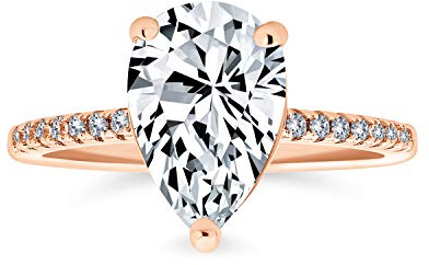 Bling Jewelry Teardrop Pear Shape Solitaire AAA CZ Halo Verlobungsring Für Frauen Mit 2,5 7 Karat Pear Shape 1MM Band Cubic Zirkonia Roségold Und Gelbgold 14K Vergoldetes .925 Sterlingsilber