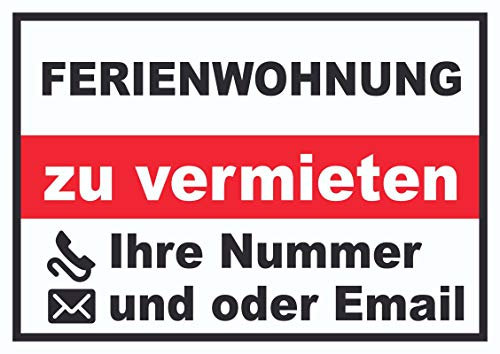HB-Druck Ferienwohnung zu vermieten Schild A3