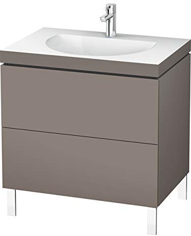 Duravit L-Cube Meuble Lave-Mains c-collée avec Base Murale, 100x48 cm, 1 tiroir, sans trop-Plein, sans Trou de Robinet, Coloris: Décor Basalte Mat - LC6918N4343