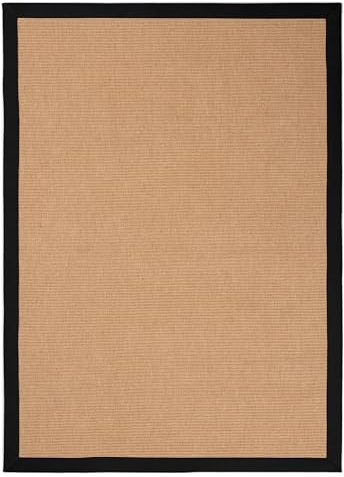 carpetfine Sisalteppich Schwarz 140x200 cm | Moderner Teppich für Wohn- und Schlafzimmer
