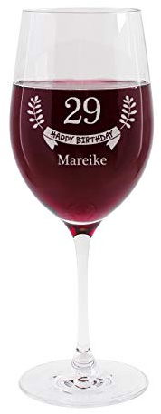 Herz & Heim® Weinglas zum Geburtstag mit Gravur des Namens und Alter