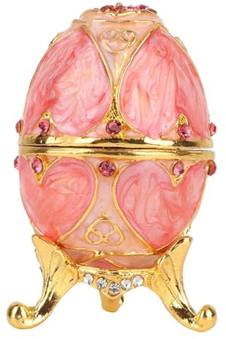 Pssopp Fabergé Ei Deko Schmuckkästchen aufklappbares Schmuckkästchen Vintage Handbemalte Egg Schmuckkästchen einzigartiges für Wohndeko