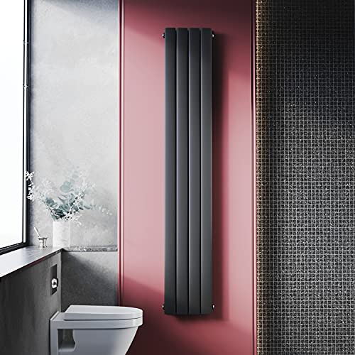ELEGANT 1800 x 311 mm vertikal Heizkörper Doppellagig, Flachheizkörper | Anthrazit schmal hoch Vertikal flach Badheizkörper Mittelanschluss Paneelheizkörper