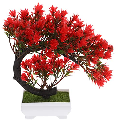 Happyyami Künstlicher Bonsai Baum Im Topf Realistische Kunstpflanze Für Wohn- Und Bürodeko Langfristige Gefälschte Blumenbonsai Stressabbau Und Pflegeleicht