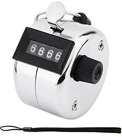 ​Tally Counter, 4-stelliges Display, Metall, mechanischer Klicker, Rundenzähler mit Umhängeband, Metall-Handzähler, Clicker zum Zählen, Golf-Punkte, ​ Sportstadion, Schiedsrichter, Schulveranstaltung