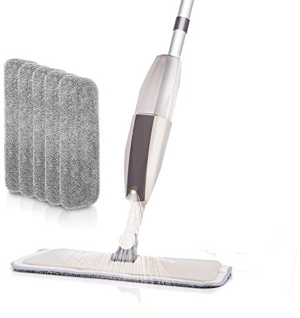 trapeador de vapor Fregona En Aerosol Con Almohadilla De Microfibra Reutilizable 1/3/6, Fregona Plana De 360 ​​grados For Suelo De Madera Dura, Herramientas De Limpieza De Cocina para vaporizar superf