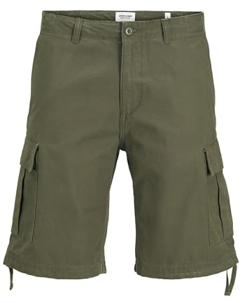 JACK & JONES Male Cargo Shorts Regular Fit Cargo Shorts, Olive Night, XL