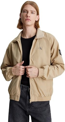 Calvin Klein Jeans Giacca Uomo Unpadded Harrington Giacca da Mezza Stagione, Beige (Travertine), XL